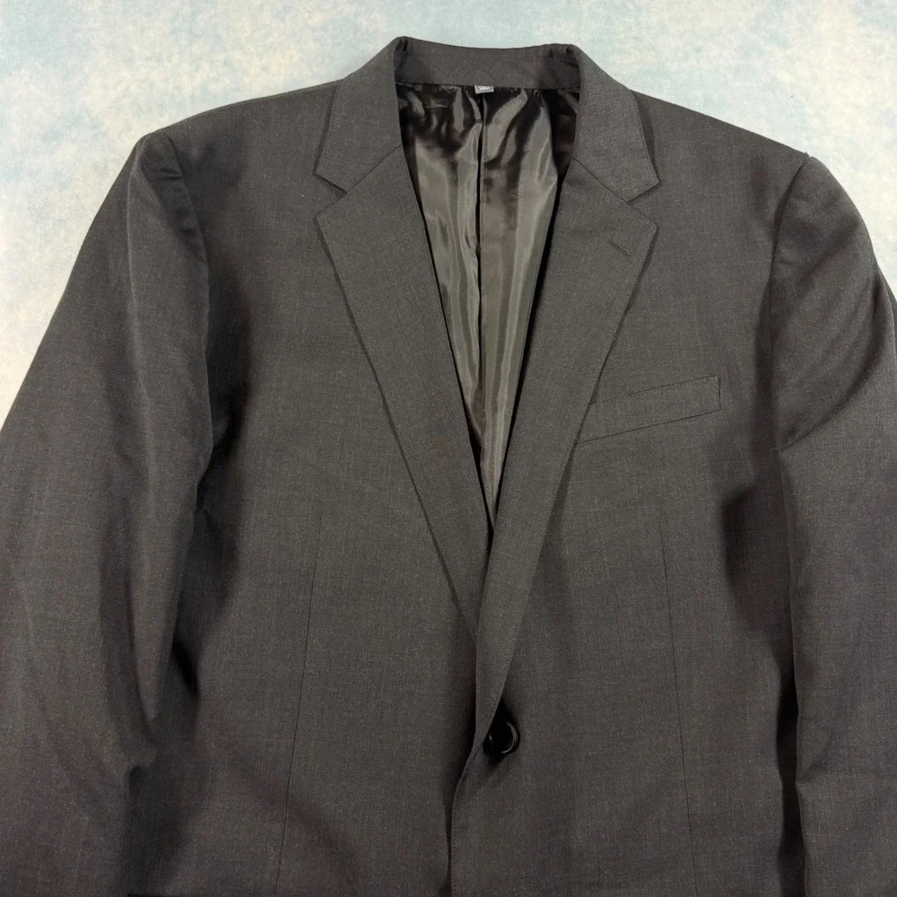 Bonobos Blazer Mens 42L Charcoal Grey Excellent Wool Slim Fit Suit Jacket 3003